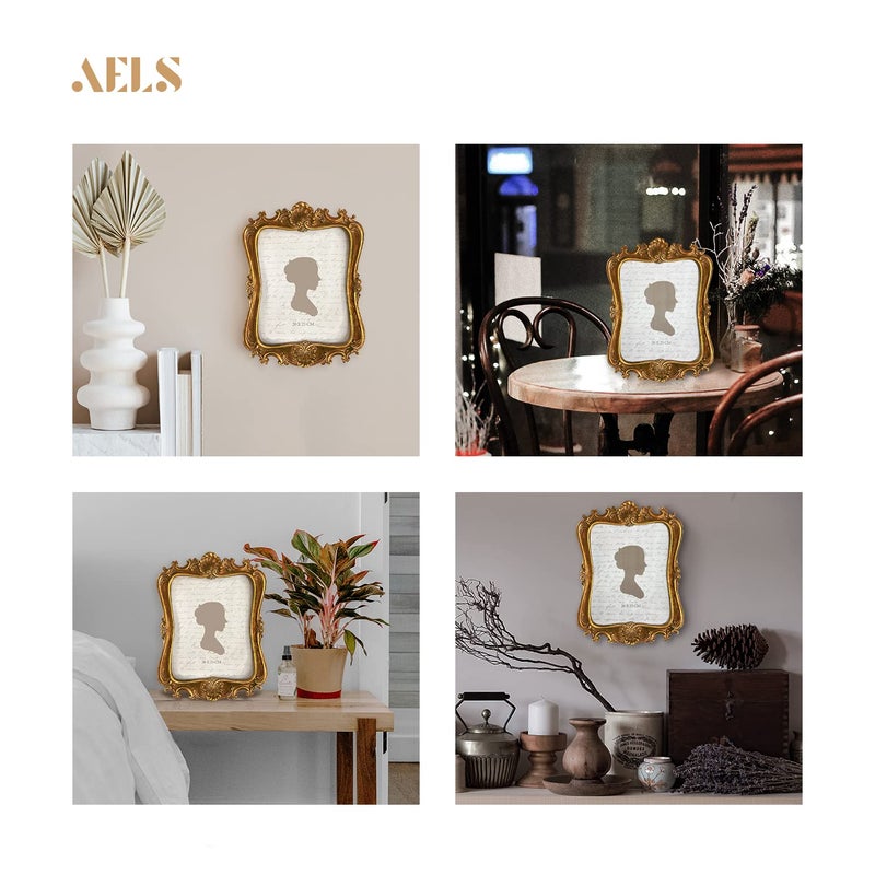 AELS 8x10 Inch Vintage Picture Frame, Elegant Antique Photo Frames with Glass Front, Photo Display, Tabletop Wall Hanging, Gift Ideas - Image 4